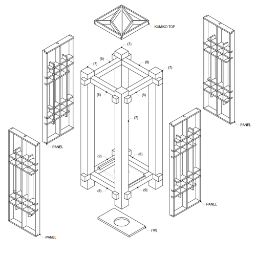 2D and 3D PDF and Sketchup combo: Shoji Lamp Plan