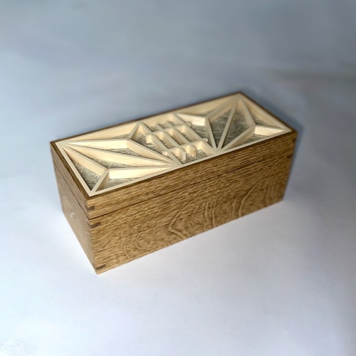 Handmade Rectangular Keepsake Box with Kumiko Panel